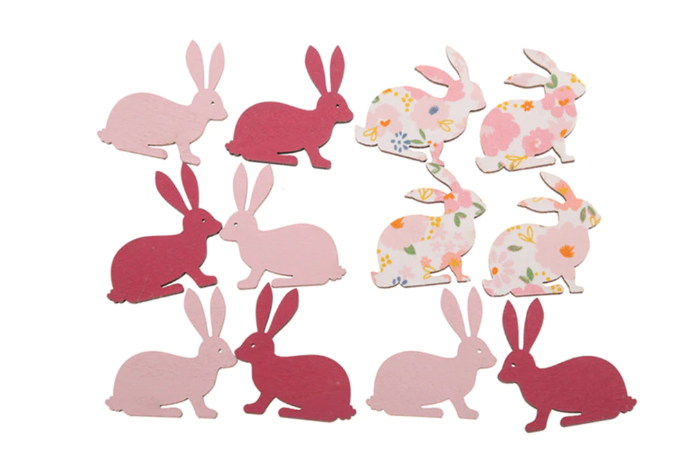 12PCS Easter Wooden Animal Cutout Ornaments Spring Wooden Ornaments Home Decorations