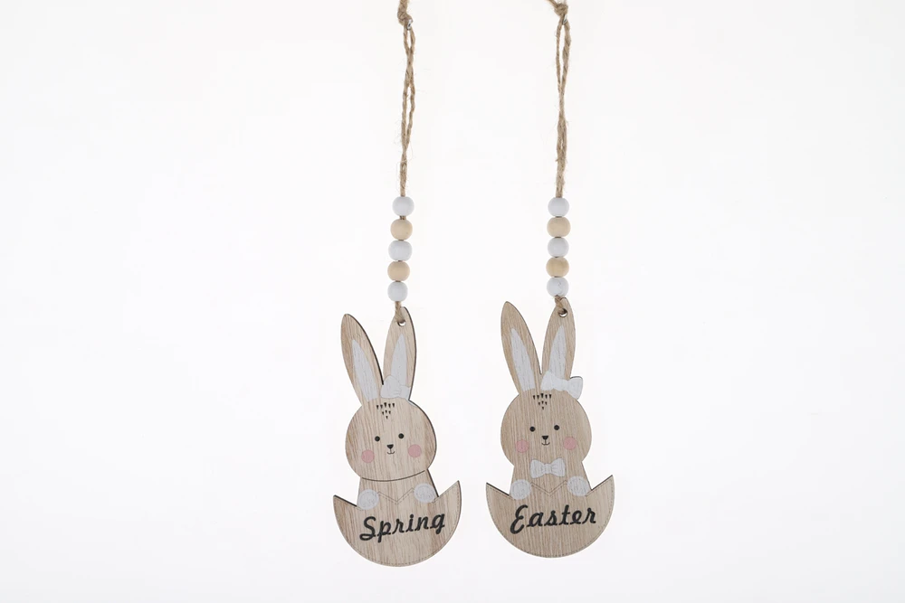 Spring Bunny Pendant Easter Wooden Pendant Wall Pendant Festive Party Home Decoration Supplier