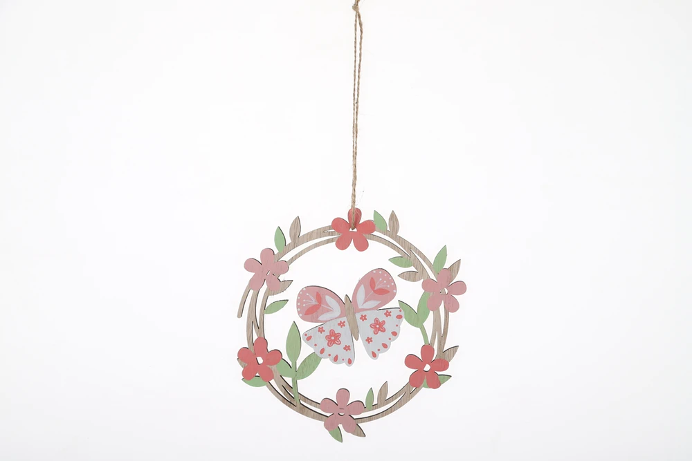 Spring Wreath Wooden Pendant Wall Decoration Easter Pendant Home Decoration Easter Decoration supplier