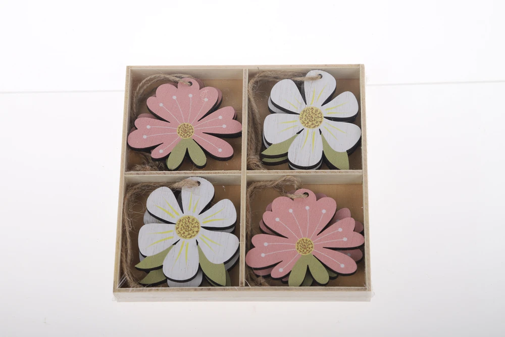 Easter Flower Wooden Pendant Cute Flower Ornament Home Decoration Party Decorations Wooden Products Supplier