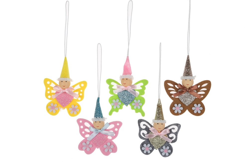 Easter Sequin Butterfly Doll Pendant Spring Sequin Love Doll Pendant Wall Decorations Easter Spring Party Decoration
