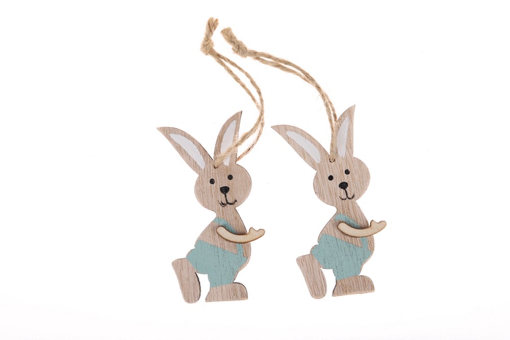 aster Wooden Bunny Pendants Rabbit Spring Hanging Ornaments Wood Crafts For Home Happy Easter Party Decor Kids Gifts