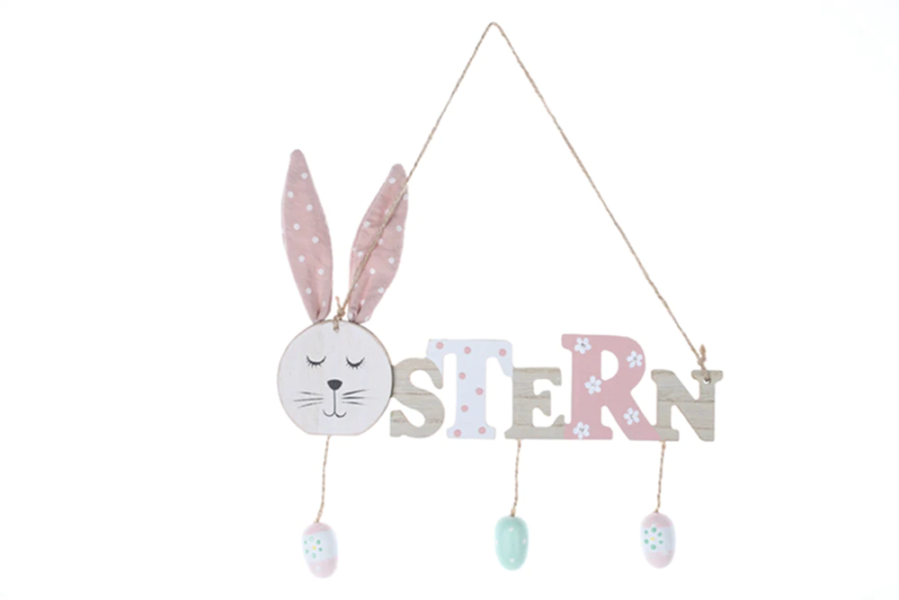 Easter Day Decoration Wooden Letter  Easter Sign Pendant Home Garden Decorative Hanging Ornament Decorations
