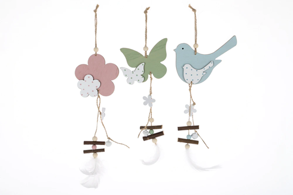 Spring Wooden Decorations Bird Pendant Fu Butterfly Pendant Love Pendant Home Decoration