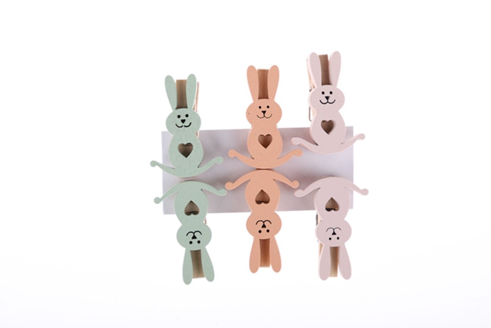Wooden Photo Clip Cute Rabbit Clothespin Picture Craft Clip Clothes Paper Nail Stationery
