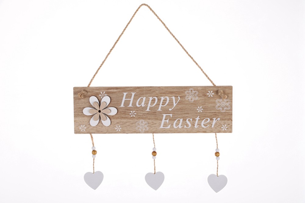 Wooden Happy Easter Decorations for Home Hanging Sign  Pendant Ornament Easter Spring Party Gifts