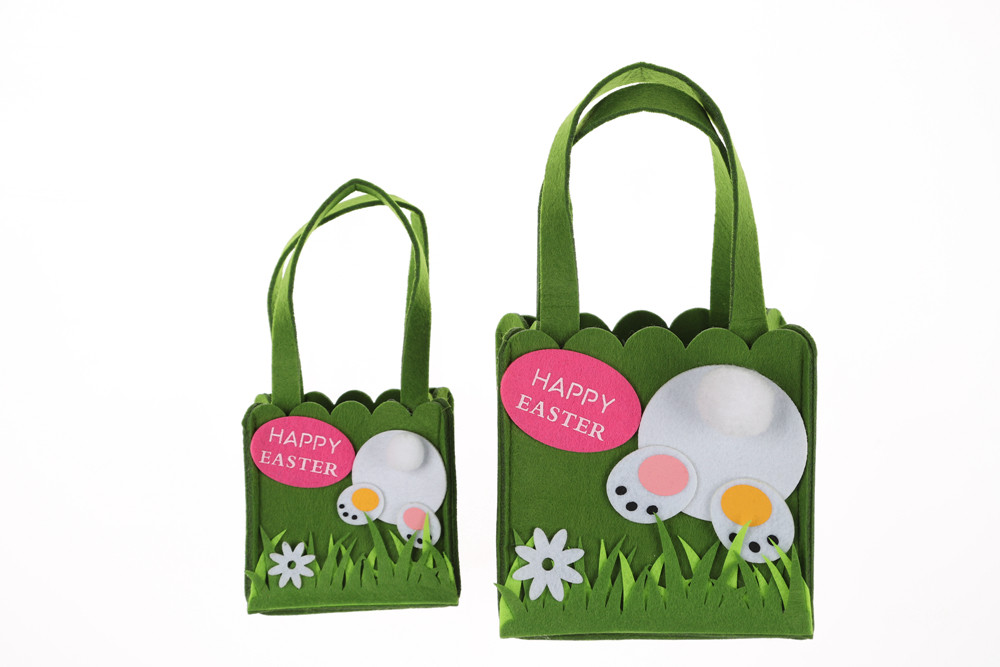 Green Cute Bunny Easter Gift Bags Basket Easte Party Accessories Child Candy Bag