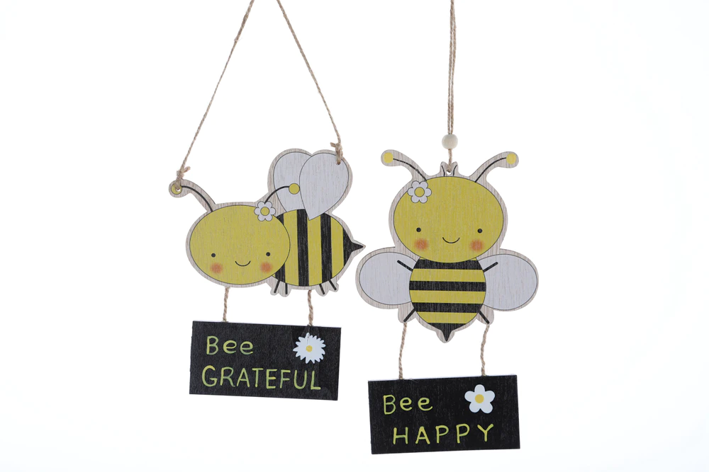 Pendant Hanging Wooden Bee Art Craft Decor For Home Kitchen Farmhouse Front Door Decorative Supplies