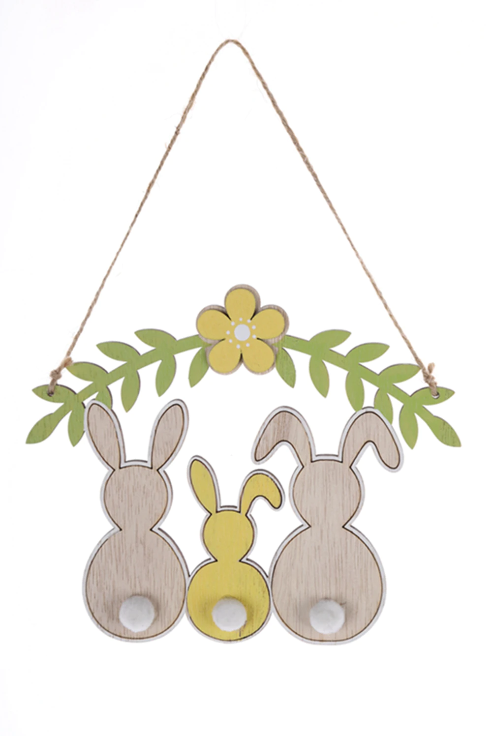 Wooden Rabbit Pendant Decoration Easter Crafts Spring Festive Atmosphere Decoration