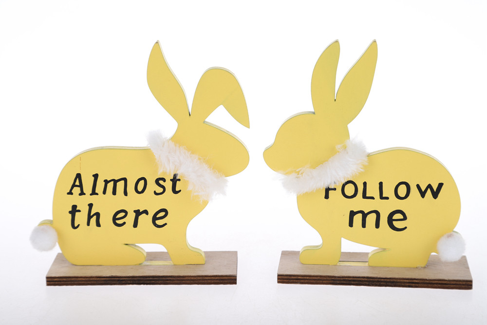 Wooden Crafts Easter Creative Bunny Desk Ornaments Wooden Ornaments Spring Party Decorations