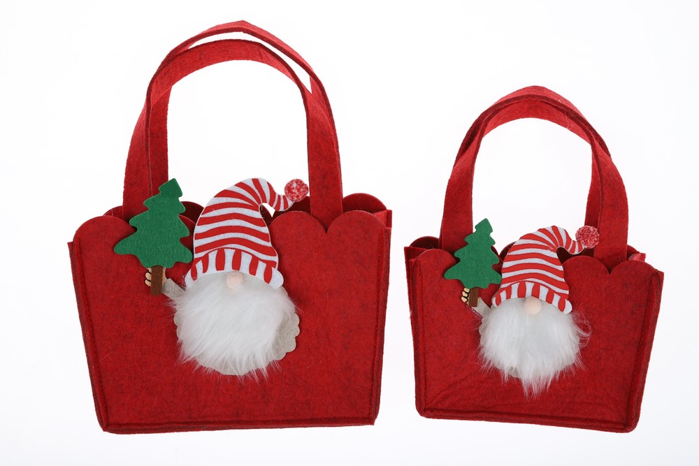 Felt Tote Basket Christmas Elf Bag Wholesale Gnome Tote Winter Party Decoration