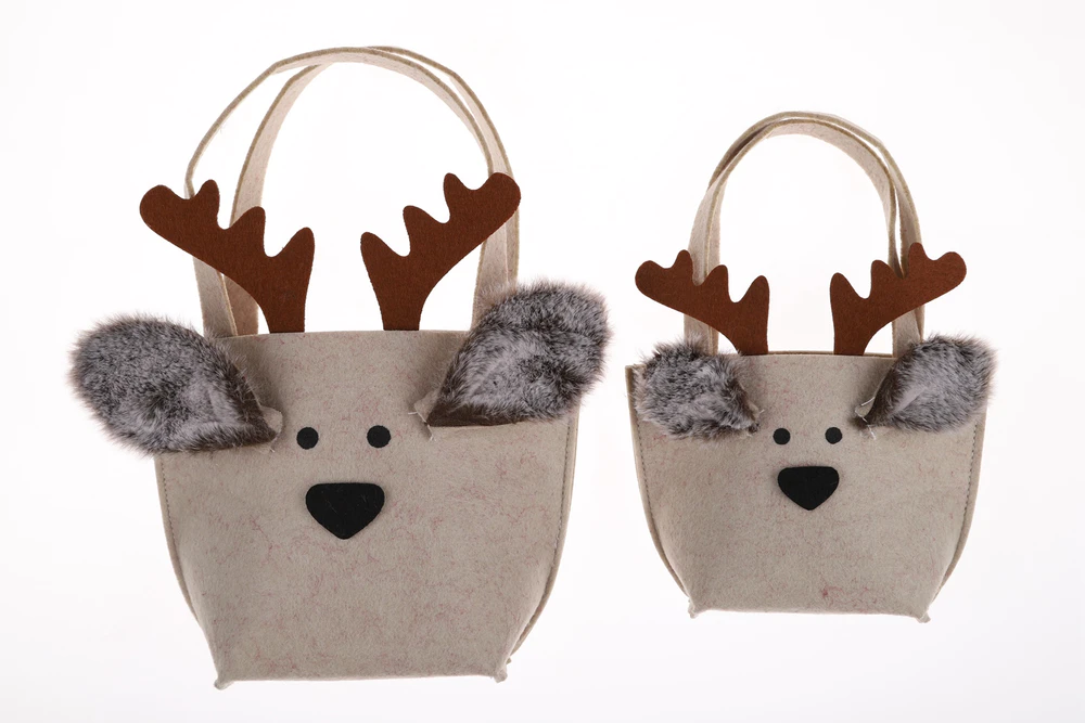 Christmas Planter Cover Felt Elk Tote Bag Custom Size Tote Bag Candy Storage Bag
