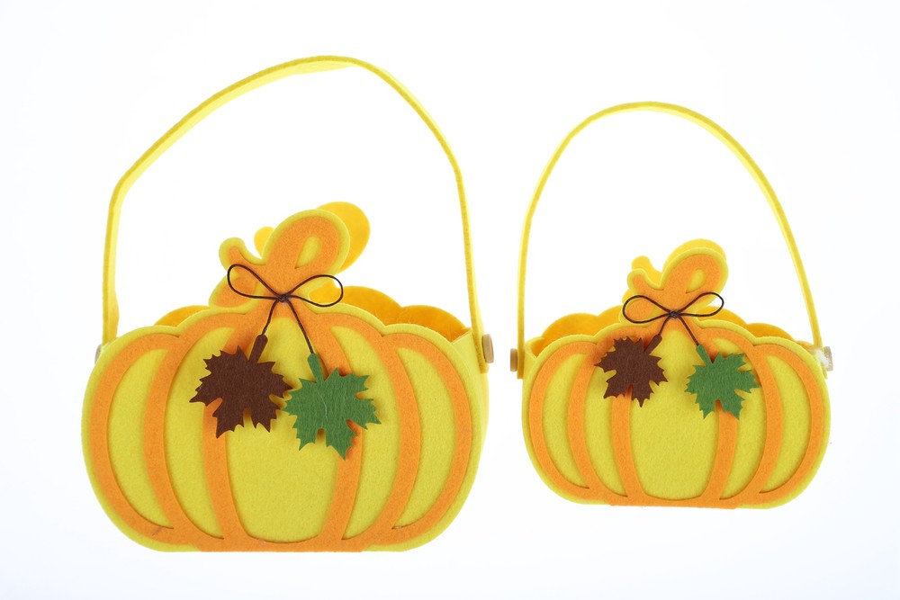 Wholesale Pumpkin Tote Bag Christmas Felt Basket Kids Candy Storage Bag