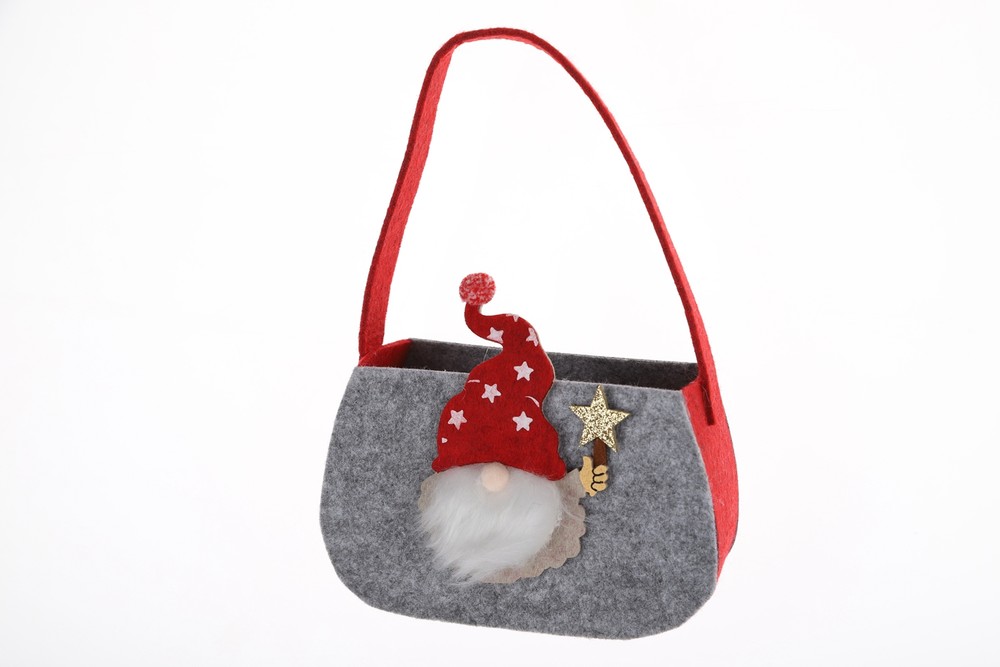 New Arrival Felt Crafts Christmas Candy Storage Basket Kids Gift Bag Gnome Tote Bag