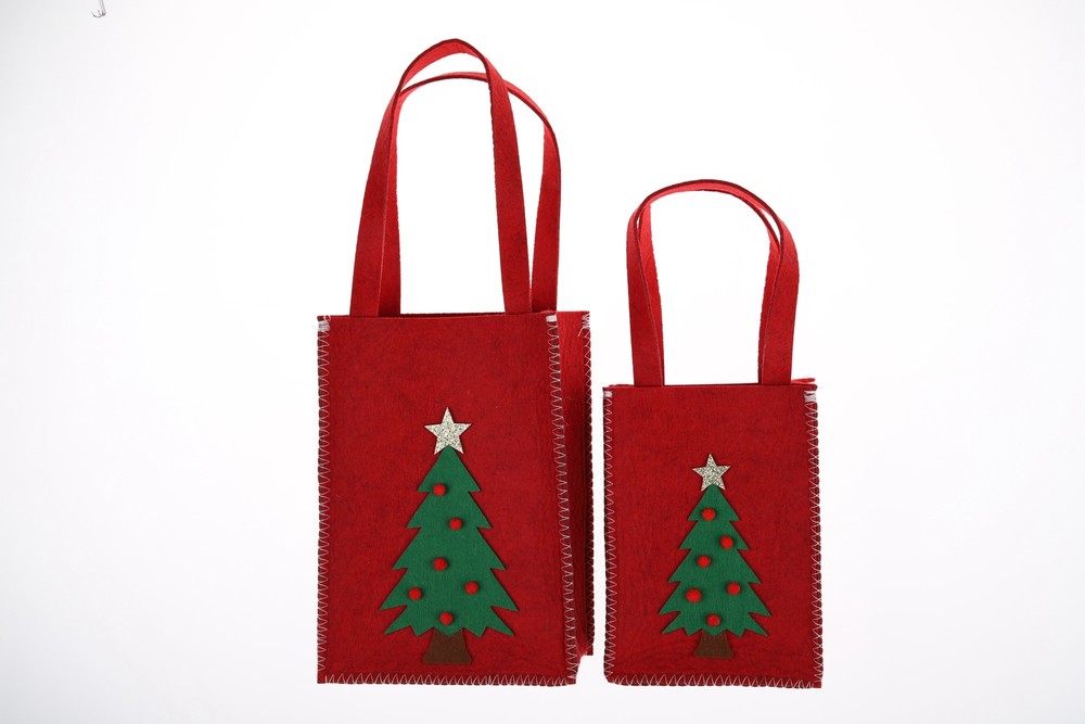 Christmas Felt Tote Bag Christmas Tree Bag Kids Gift Bag Winter Atmosphere Decor