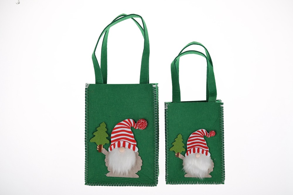 Winter Felt Craft Bag Santa Tote Bag Creative Gnome Basket Kids Gift Bag