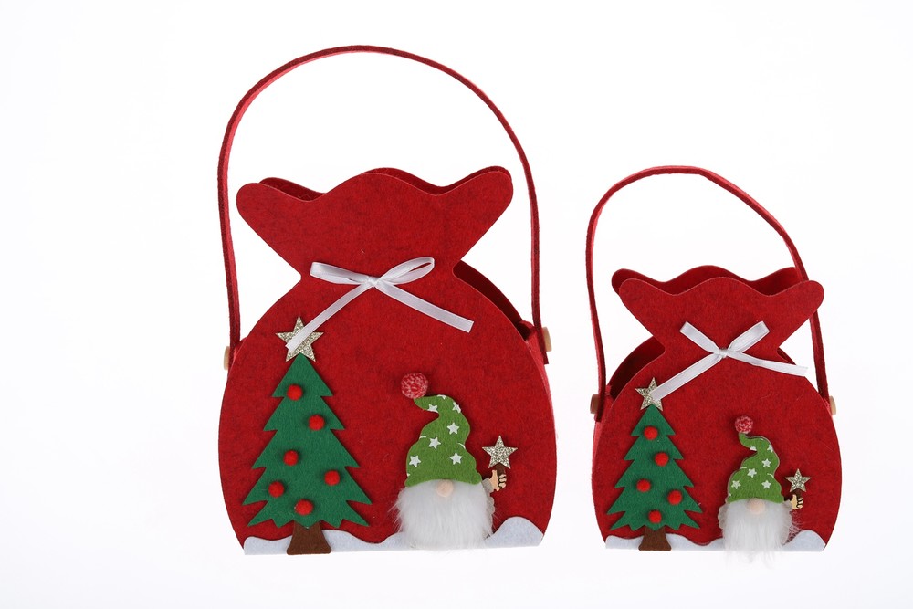 Christmas Felt Bags Children's Gift Bags Creative Snowman Baskets Can Gnome Bags