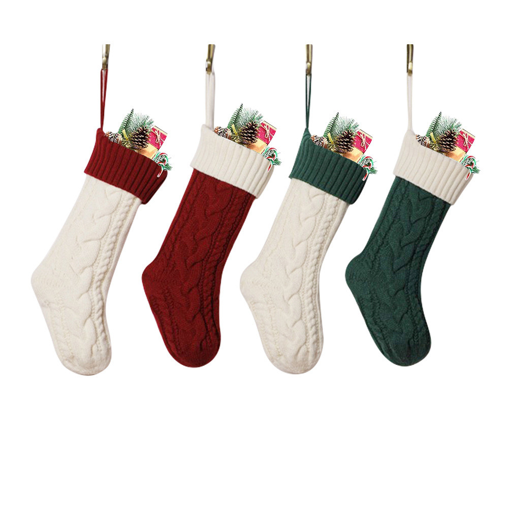 Large Classic Personalised Family Party Knitted Christmas Hanging Stockings Decoration