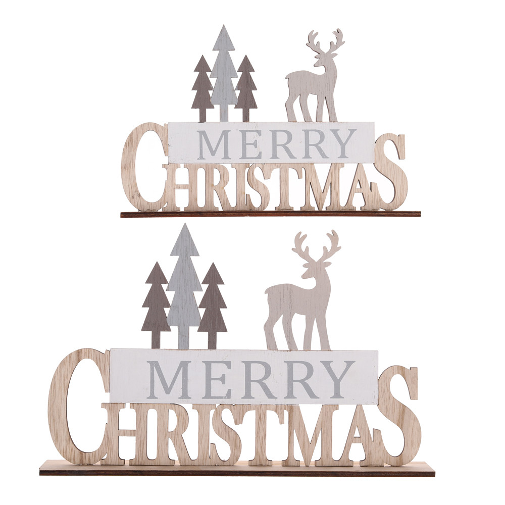 Merry Christmas wood tabletop decoration NOEL reindeer ornament Oem With Good Price-Tangchen