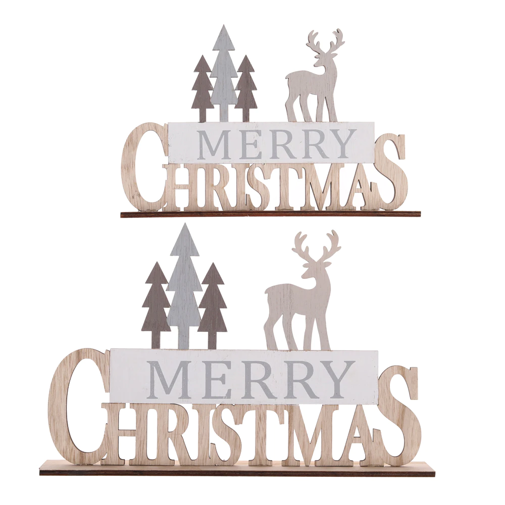 Merry Christmas wood tabletop decoration NOEL reindeer ornament Oem With Good Price-Tangchen