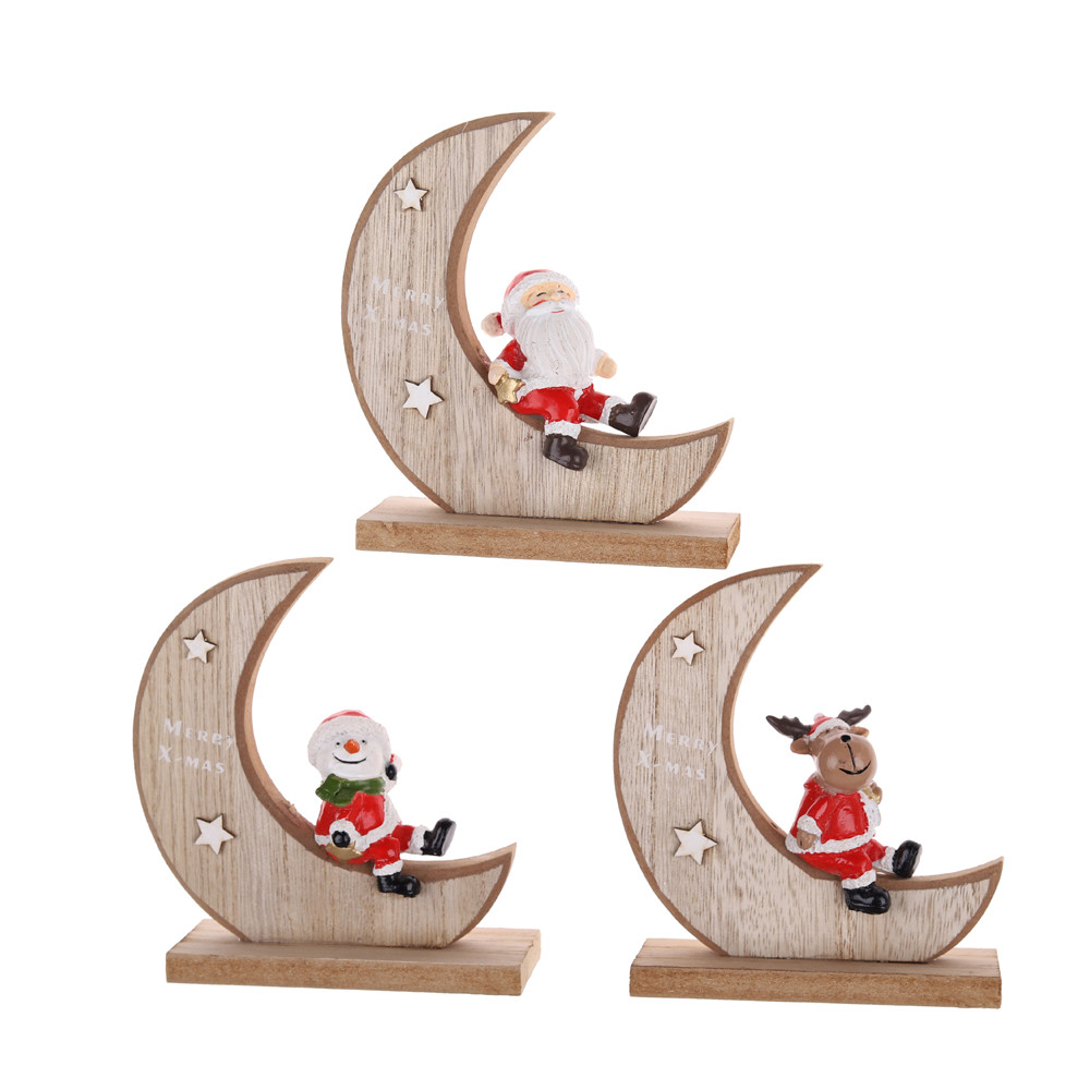 Best Christmas Santa Claus Moon Tabletop Decorations Supplier