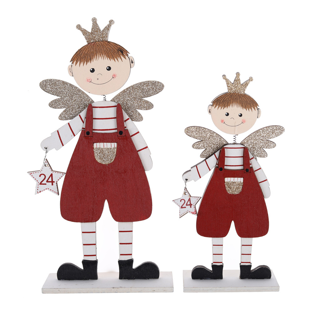 Top Quality Christmas Angel Wood Tabletop decorations Factory
