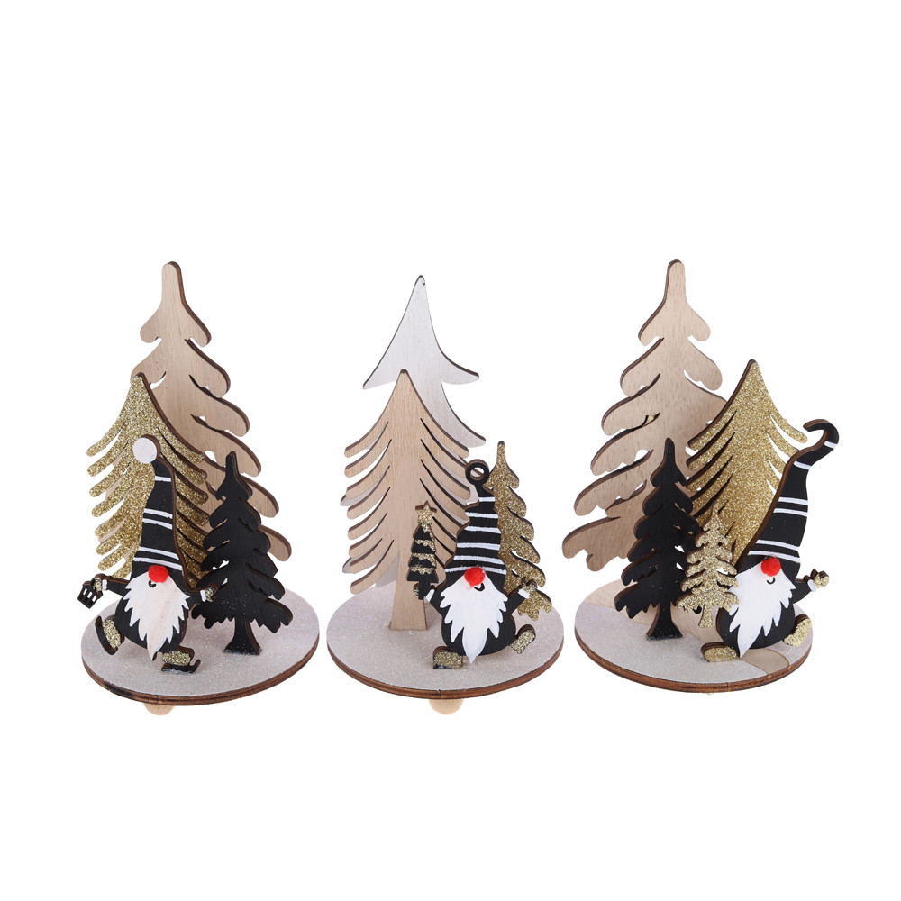 Professional Christmas Wood Tree with Swedish Gnome Tabletop Decorations Factory From China-Tangchen