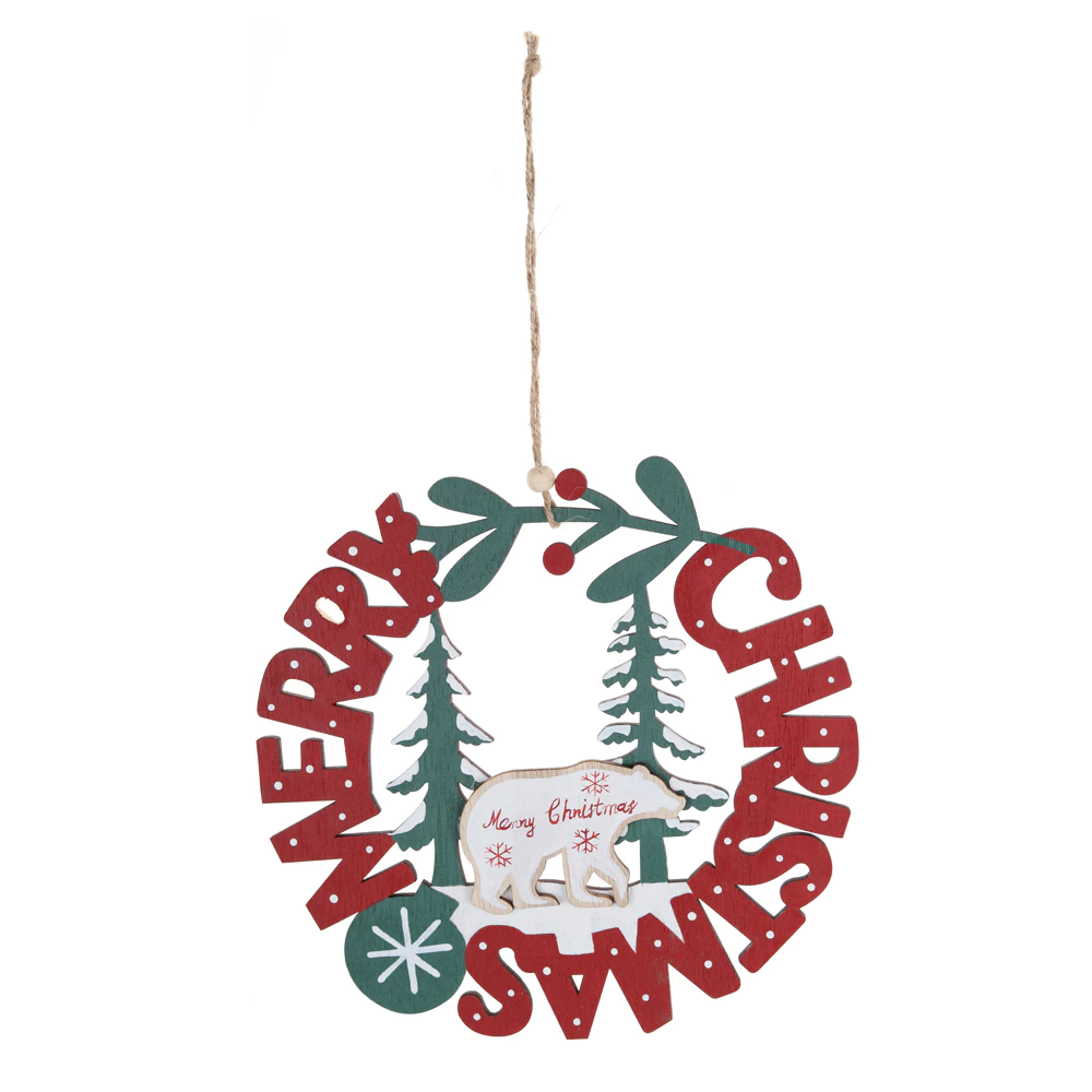 Best Merry Christmas Wooden Hanging Decorations Xmas NOEL Front Door Pendant Factory Price-Tangchen