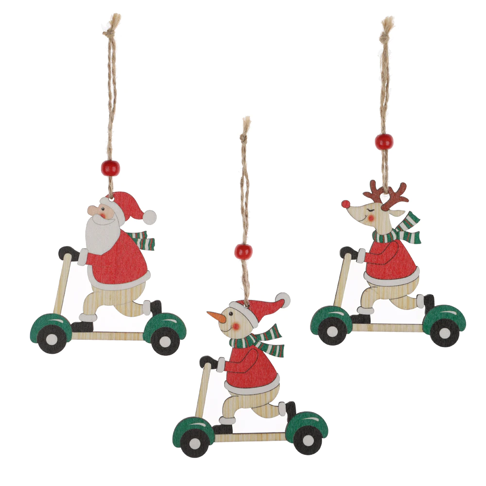 Best Quality Christmas Santa Claus Reindeer with Scooter Hanging Decorations Oem-Tangchen