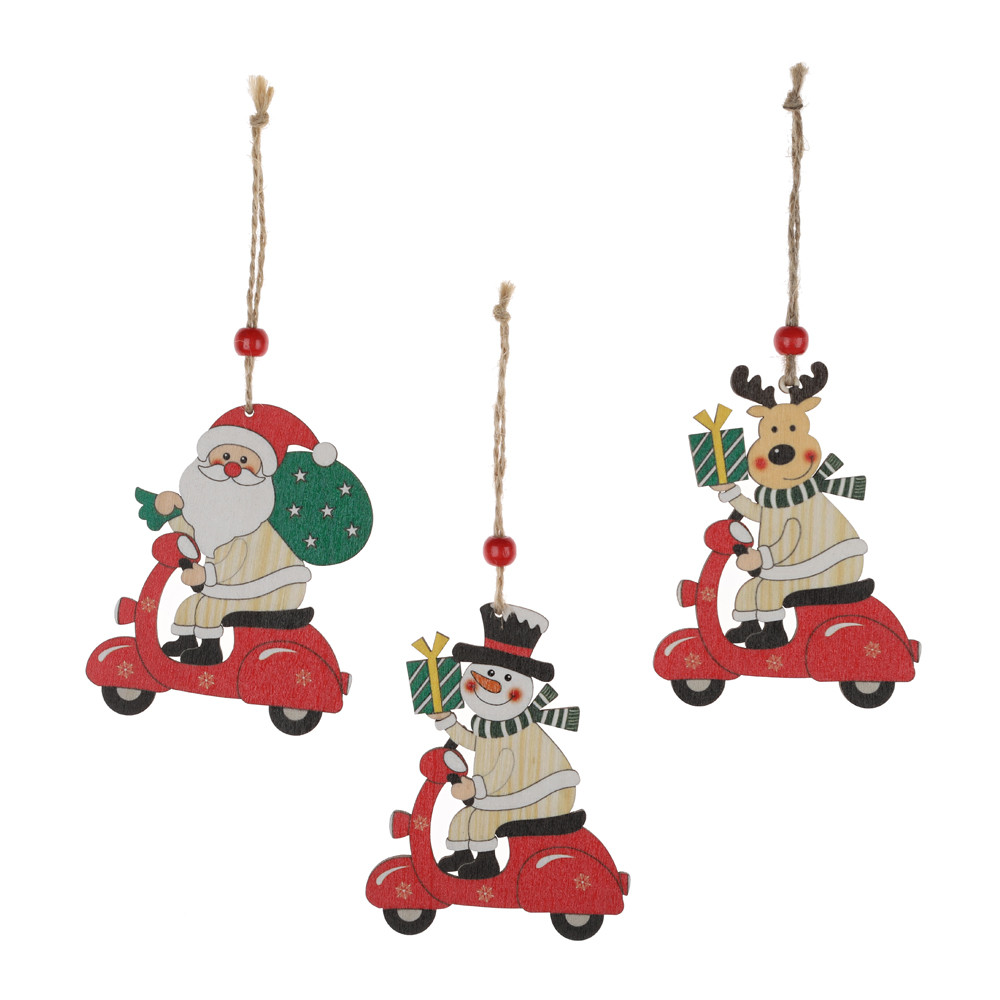 High Quality Christmas Wooden Santa Tree Hanging Decorations Wholesale-Tangchen