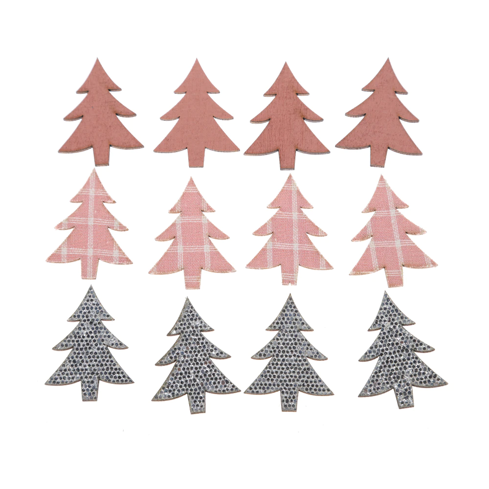 Best Quality Christmas Tree Shape Wooden Confetti Sprinkle Decorations Factory