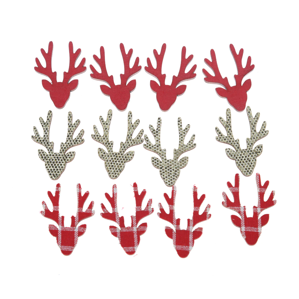 Customized Christmas Reindeer Mini Wooden Confetti Table Decorations From China