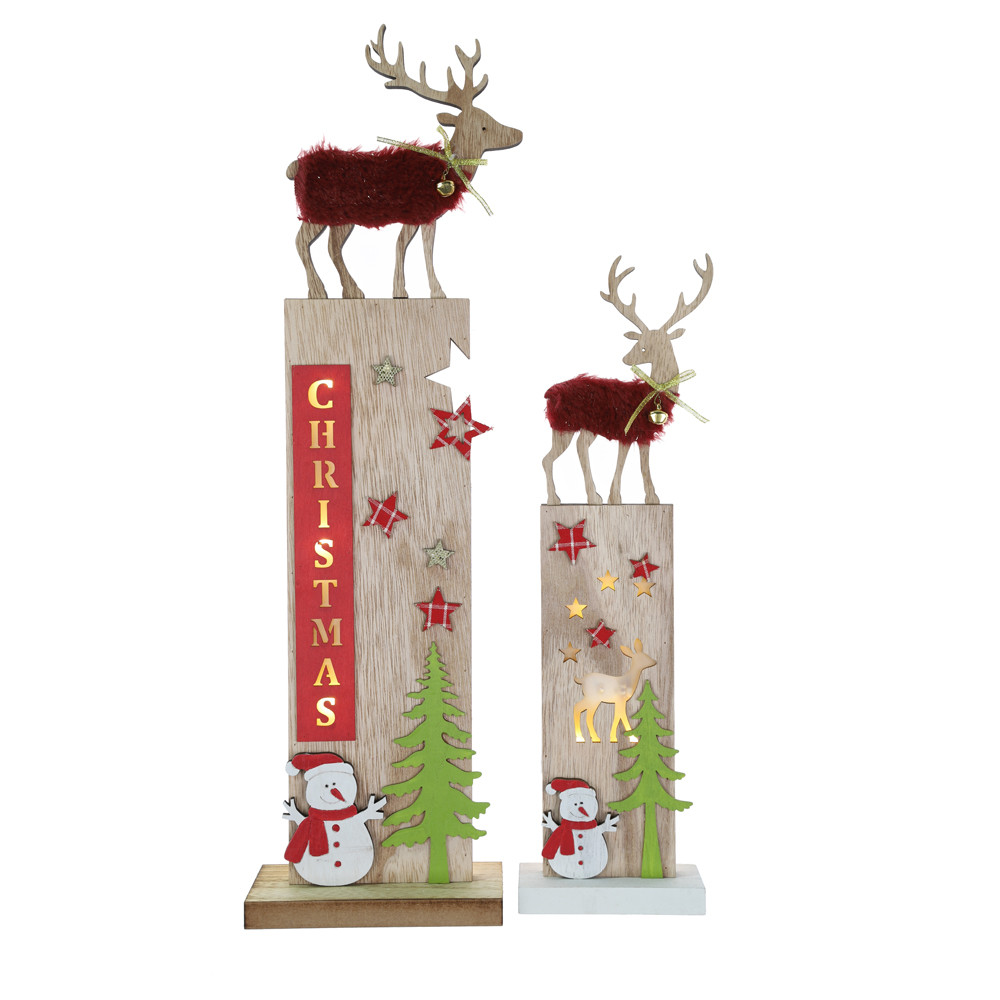 High Quality Merry Christmas Reindeer Wooden Sign Tabletop Decorations Wholesale-Tangchen