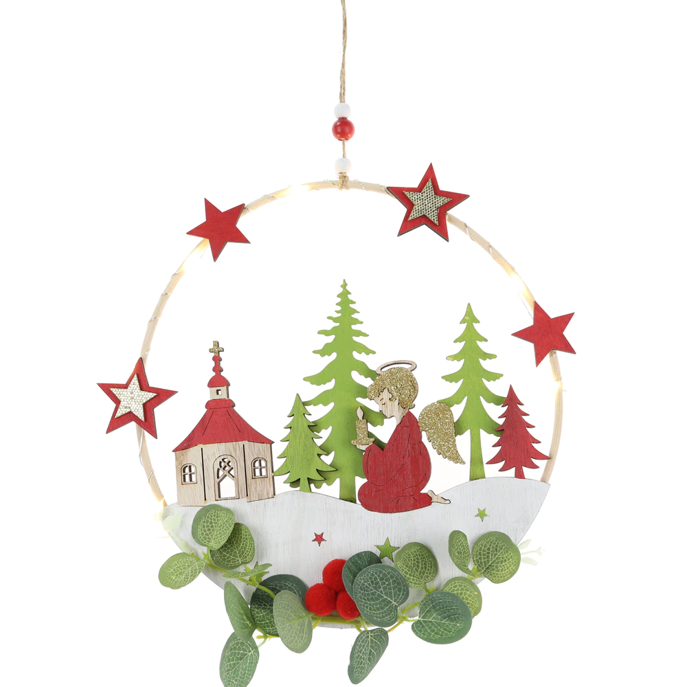 Best Christmas garland with wreath Xmas tree hanging decorations Supplier