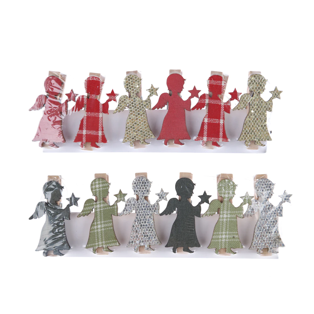 Best Price Christmas angel wood clips Xmas wood clothespin Wholesale