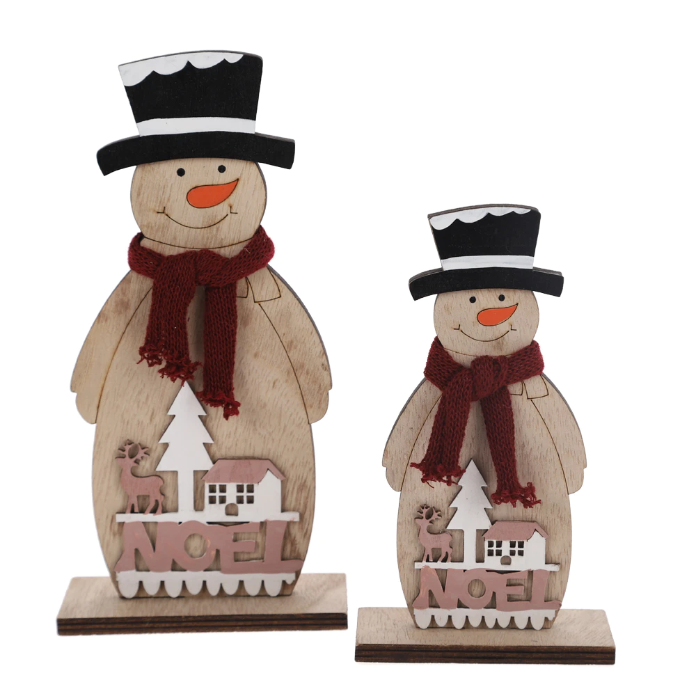 Top Quality Christmas Wooden Snowman Tabletop Decoration Factory