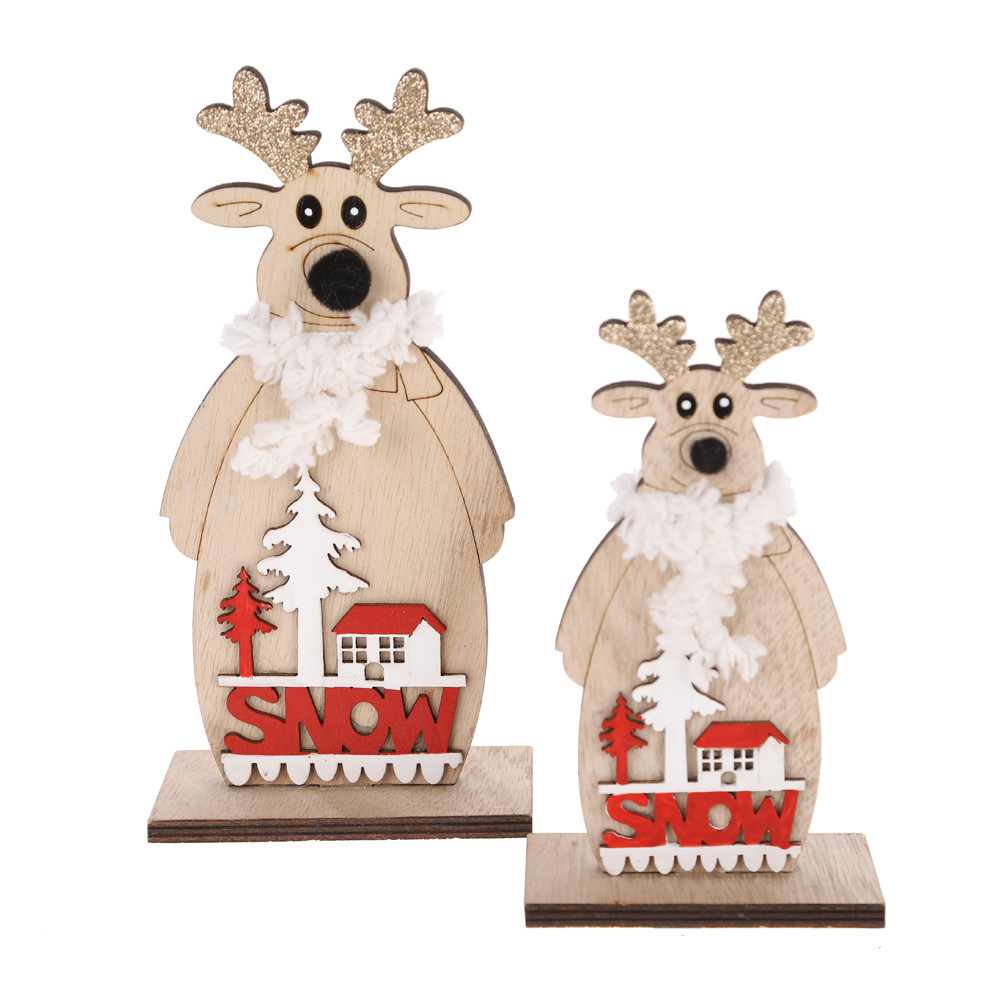 Custom Wooden Christmas Reindeer Tabletop Decorations Factory From China