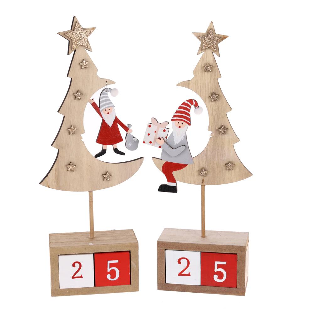 Top Quality Christmas Wooden Santa Claus Gnome Advent Calendar Factory