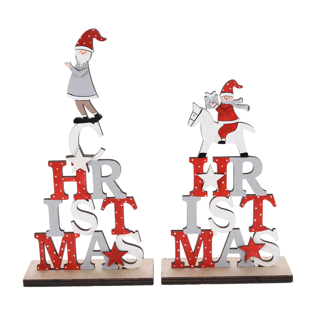 Christmas Home Party Wood Sign Tabletop Decoration High Quality Supplier In China