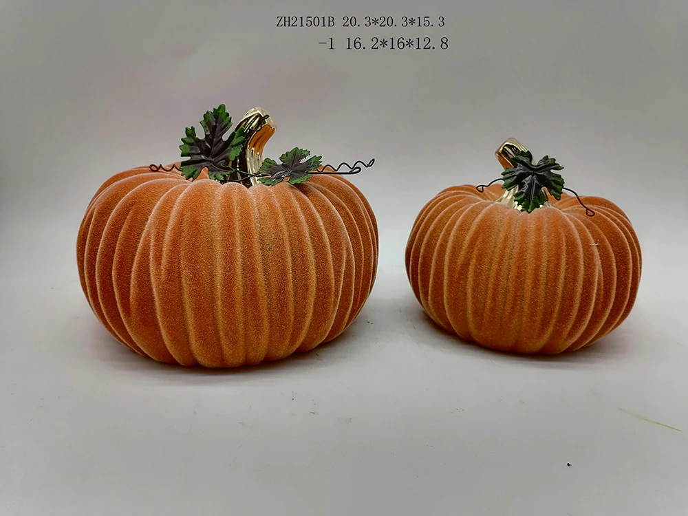 Halloween Pumpkin Ceramic Craft Autumn Harvest Decoration Orange Pumpkin