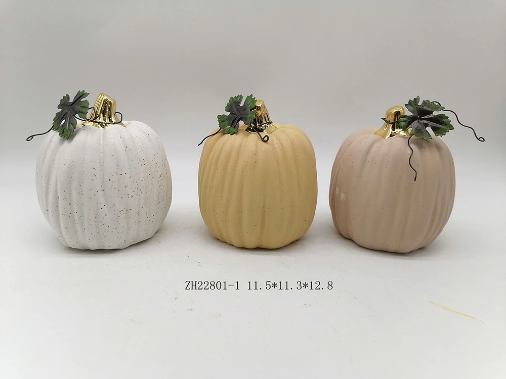 Tangchen Simulated Pumpkin Halloween Ceramic Tabletop Decorations Holiday Decoration