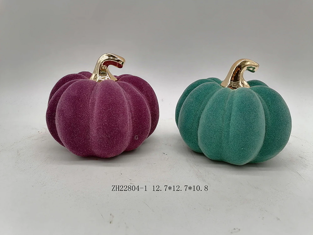 Tangchen Velvet Pumpkin Halloween Simulation Props Ceramic Ornaments