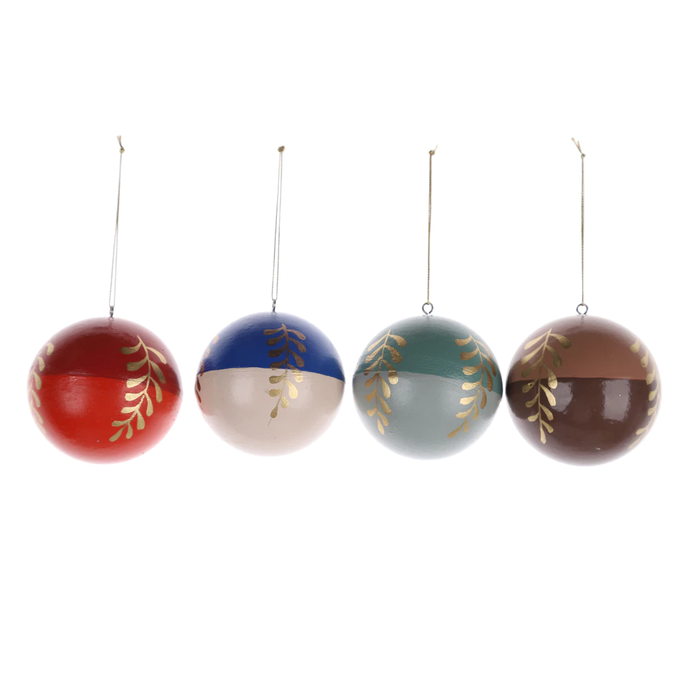 Colored Wooden Balls Christmas Tree Hanging Winter Warm Atmosphere Decoration