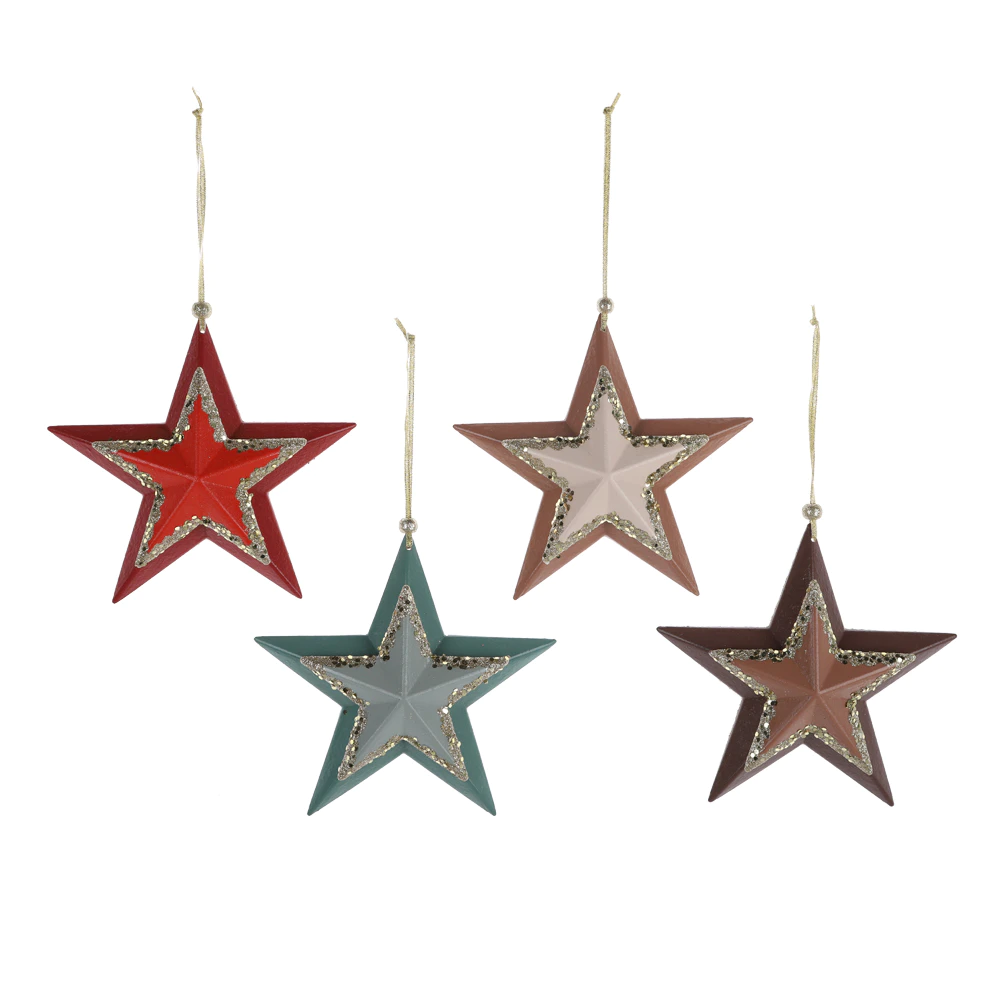 Wood Bead Garlands Rustic Beads Home Party Christmas Tree Hanging Star Pendants