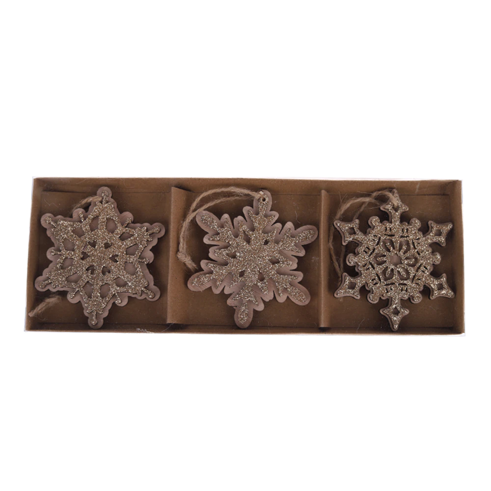 Wooden Snowflake Hanging Christmas Decorations Creative Festive Atmosphere Decorations