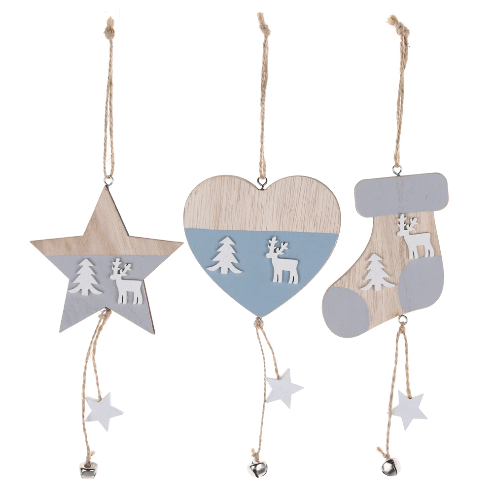 Christmas hanging decorations XMAS hanging wooden crafts hanging Heart Decoration