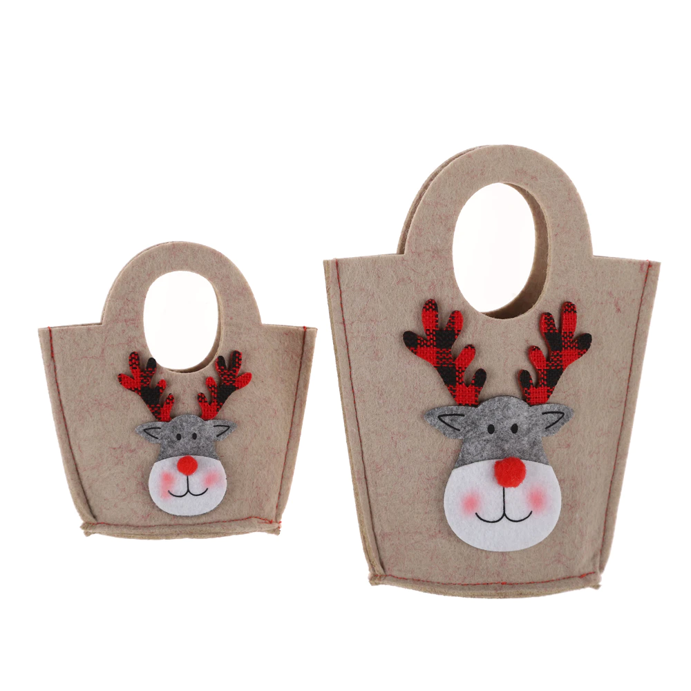 2025 Christmas Elk Candy Bag Jute Gift Bag Winter Children's Gift