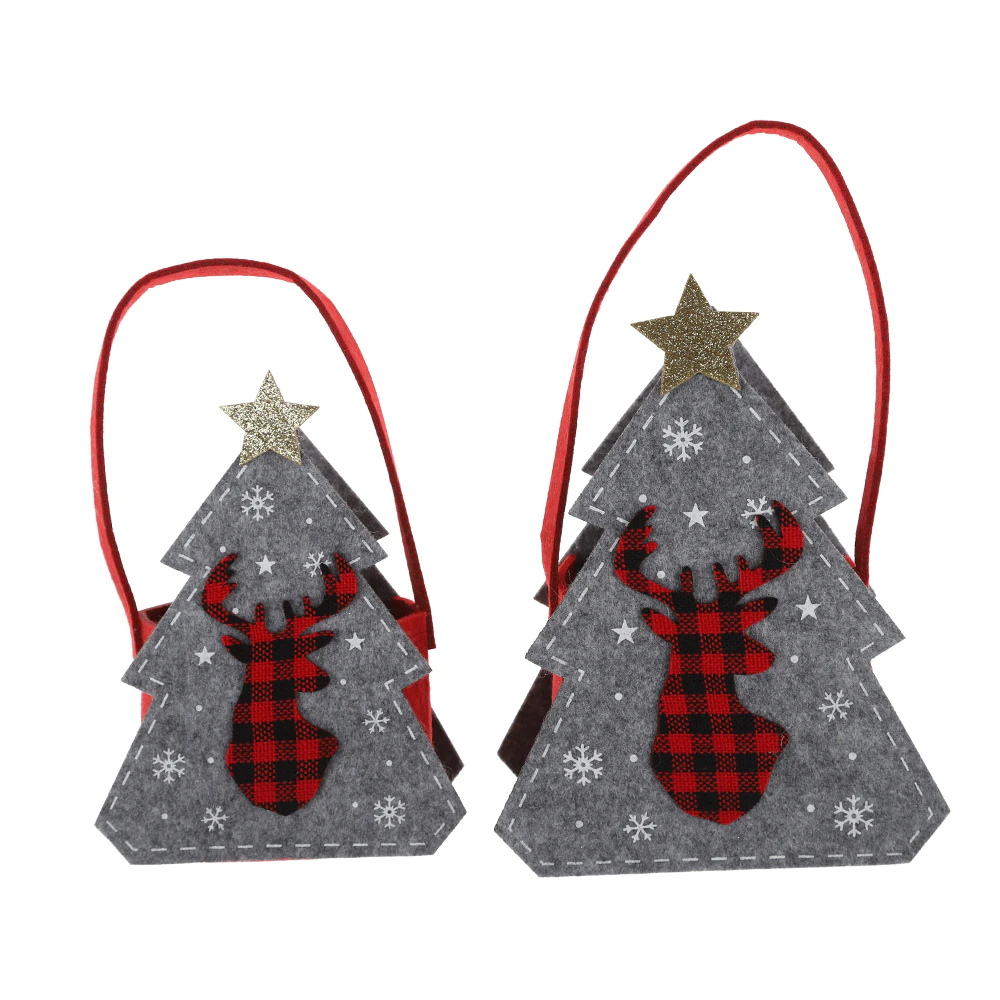 Factory Gnome Candy Bag Christmas Tote Bag Felt Storage Basket Winter Holiday Decor