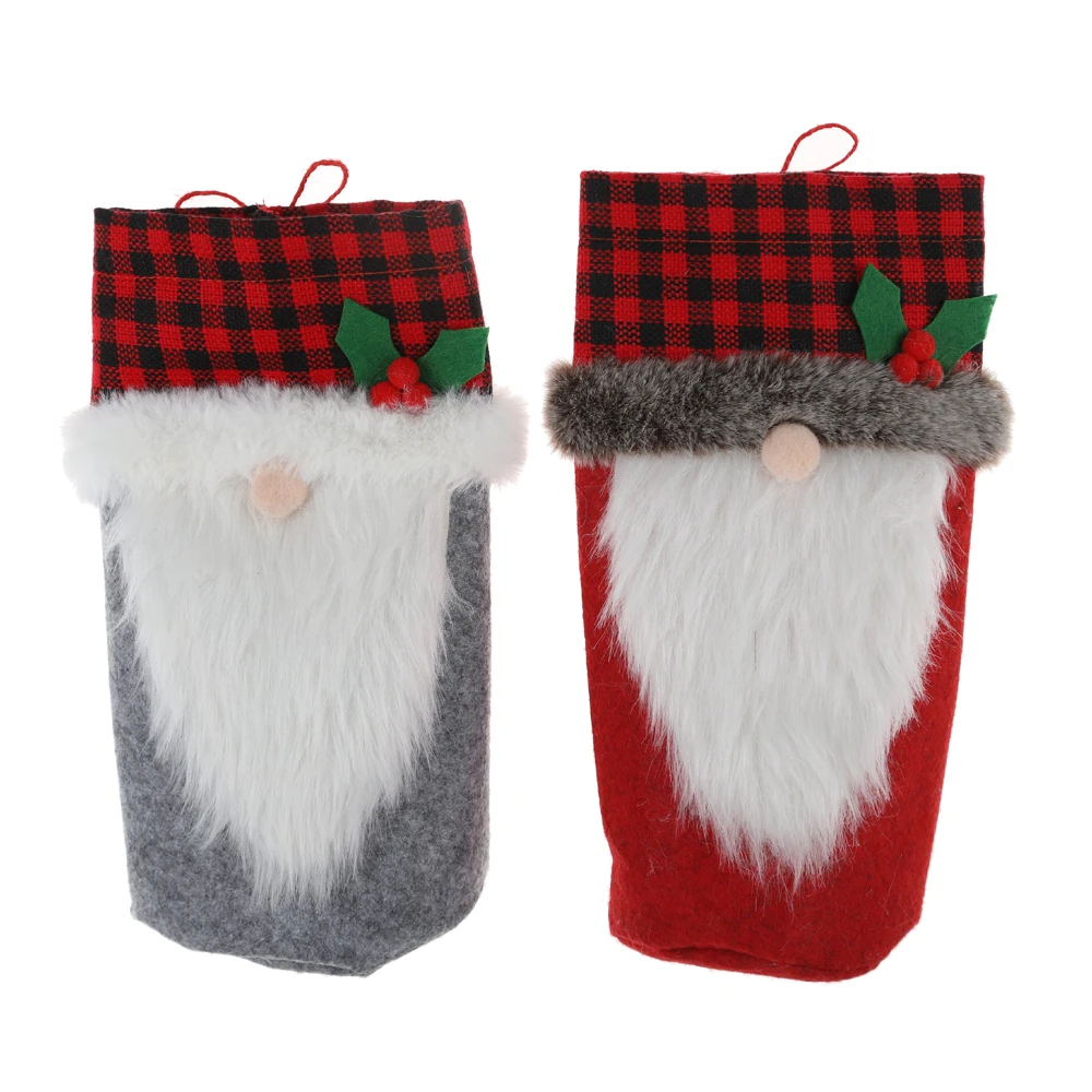 2025 Christmas Santa Gnome Wine Bottle Cover Christmas Holiday Party Table Decorations