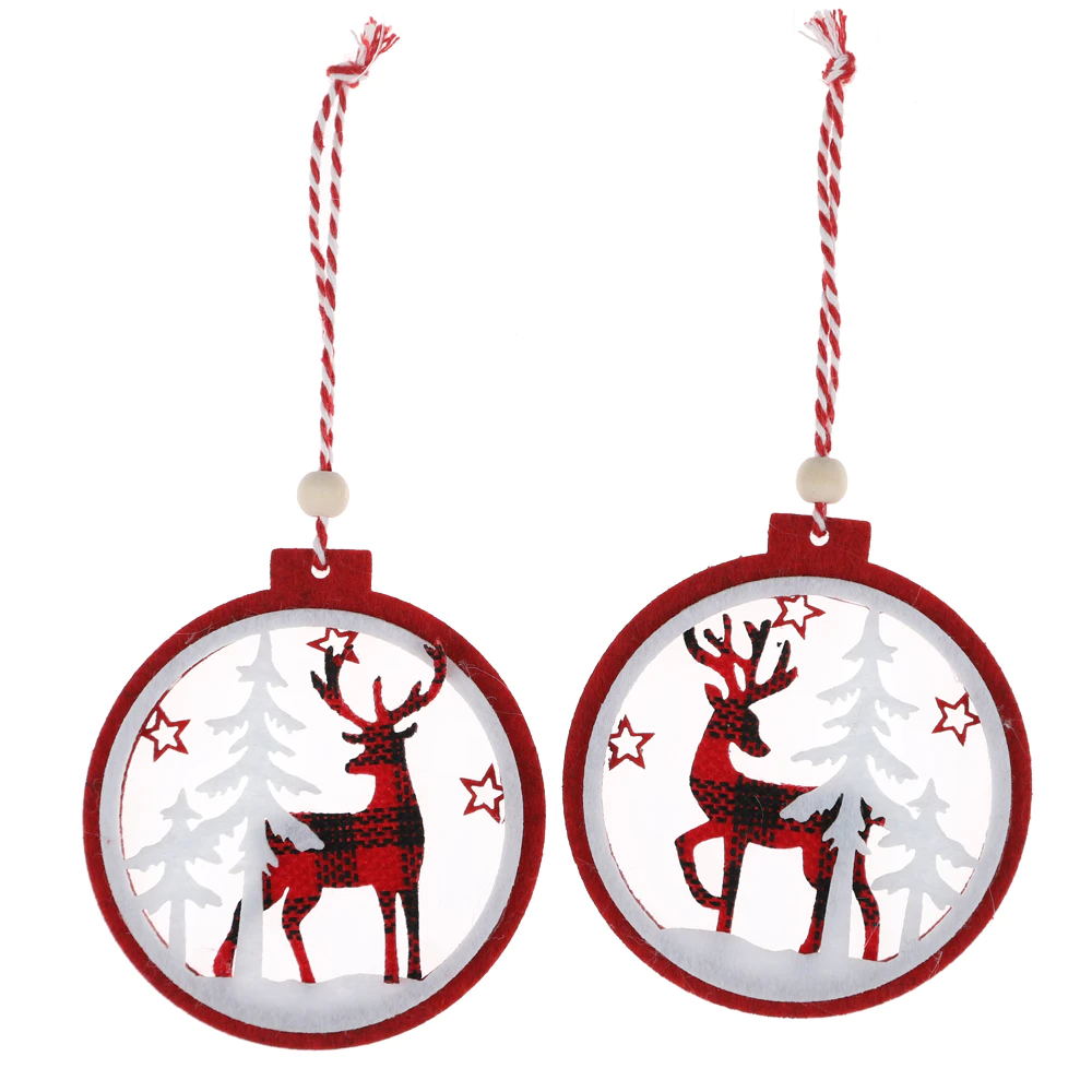 Christmas Tree Hanging Decorations Felt Deer Ornaments  New Year Gifts Merry Christmas